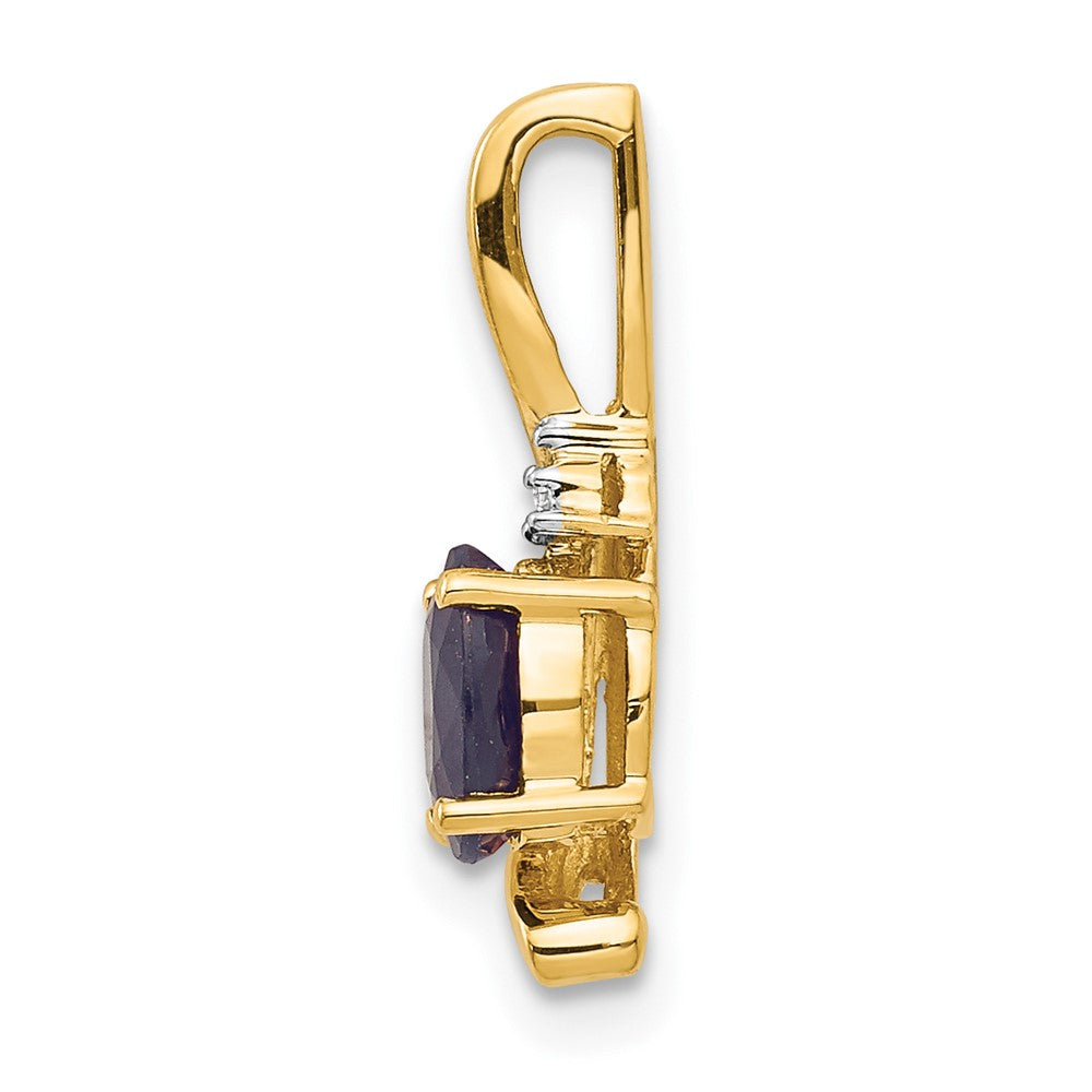 14K Yellow Gold Sapphire And Diamond Pendant