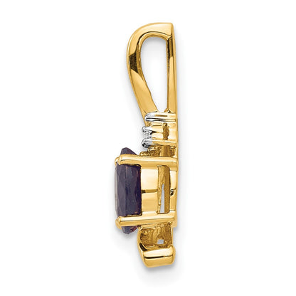 14K Yellow Gold Sapphire And Diamond Pendant