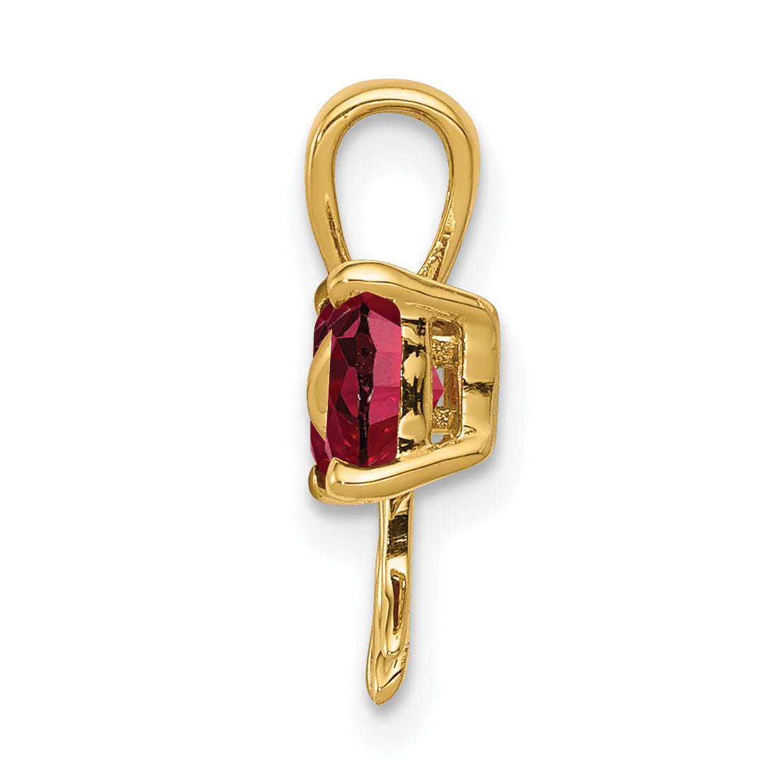 14k Yellow Gold 14k Gold Polished Created Ruby Bow Pendant