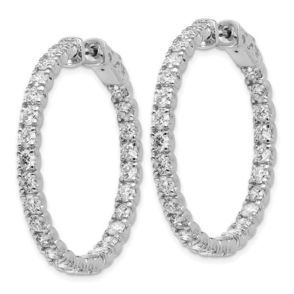 14K White Gold True Origin 4 7/8 Carat Lab Grown Diamond Vs Def Patented Safety Clasp In And Out Hoop Earrings