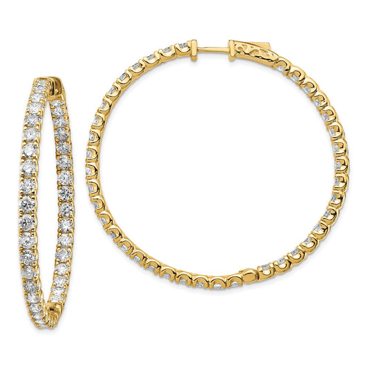 14K Yellow Gold True Origin 7 1/4 Carat Lab Grown Diamond Vs Def Patented Safety Clasp In And Out Hoop Earrings