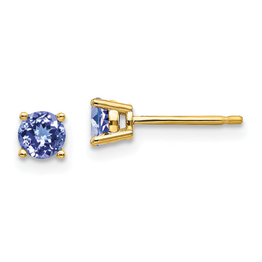 14K Yellow Gold Tanzanite Earrings