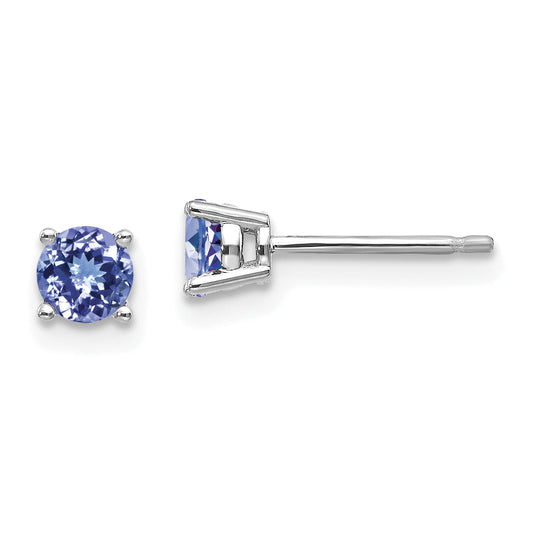 14K White Gold Tanzanite Post Earrings