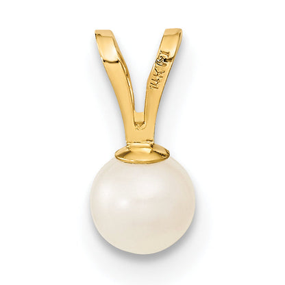 14k Yellow Gold 14k 4-5mm White Freshwater Cultured Pearl Pendant, 5 inch Bracelet and Post Earrings Set