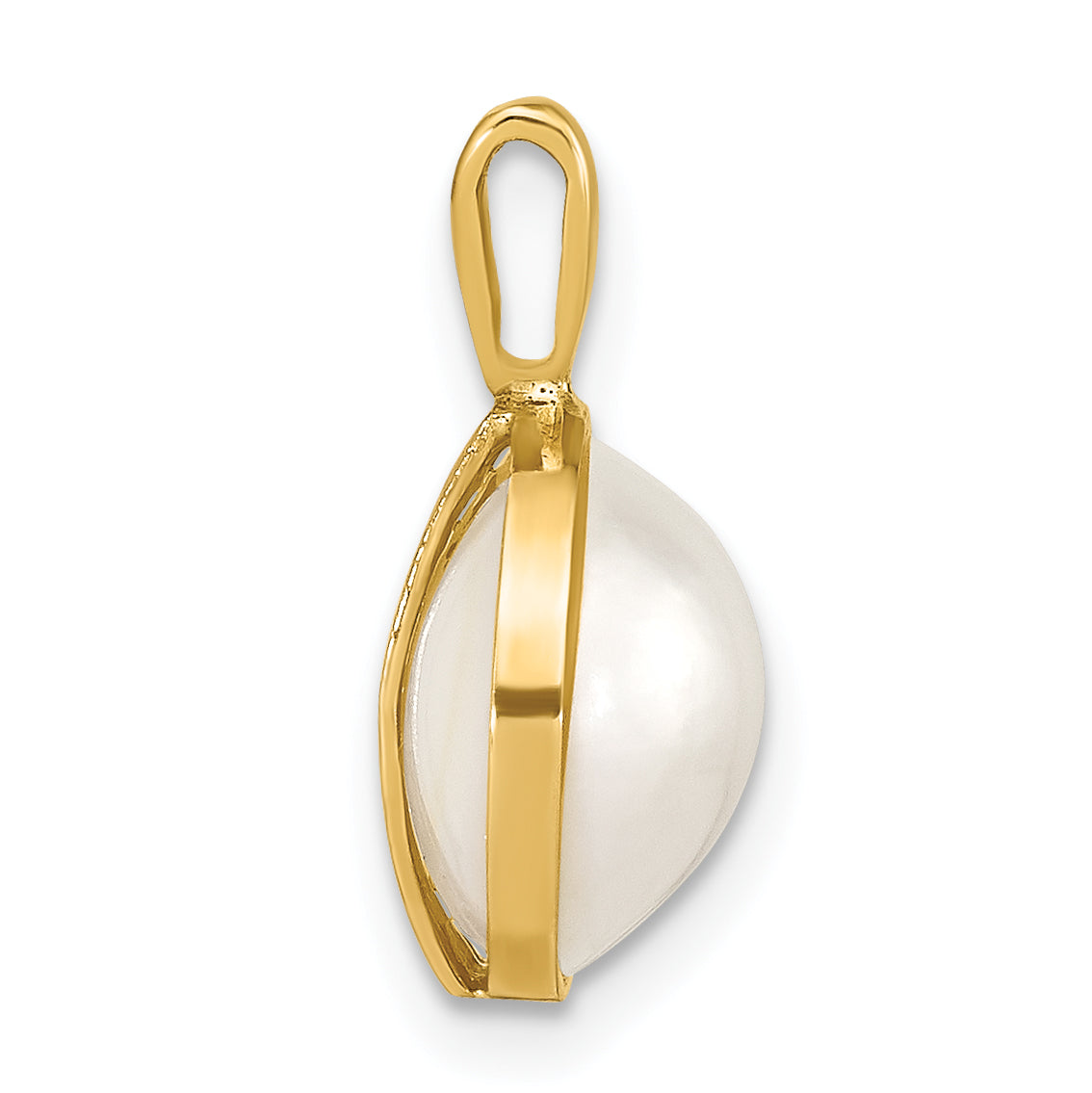 14k Yellow Gold 14K 10-11mmWhite Saltwater Mabe Pearl Pendant