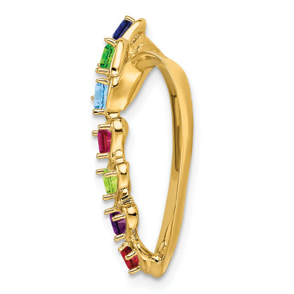 14k Yellow Gold 14k Polished 7-Stone Mothers Heart Slide Mounting