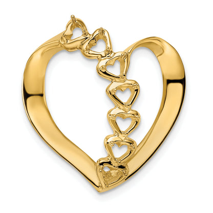 14k Yellow Gold 14k Polished 7-Stone Mothers Heart Slide Mounting