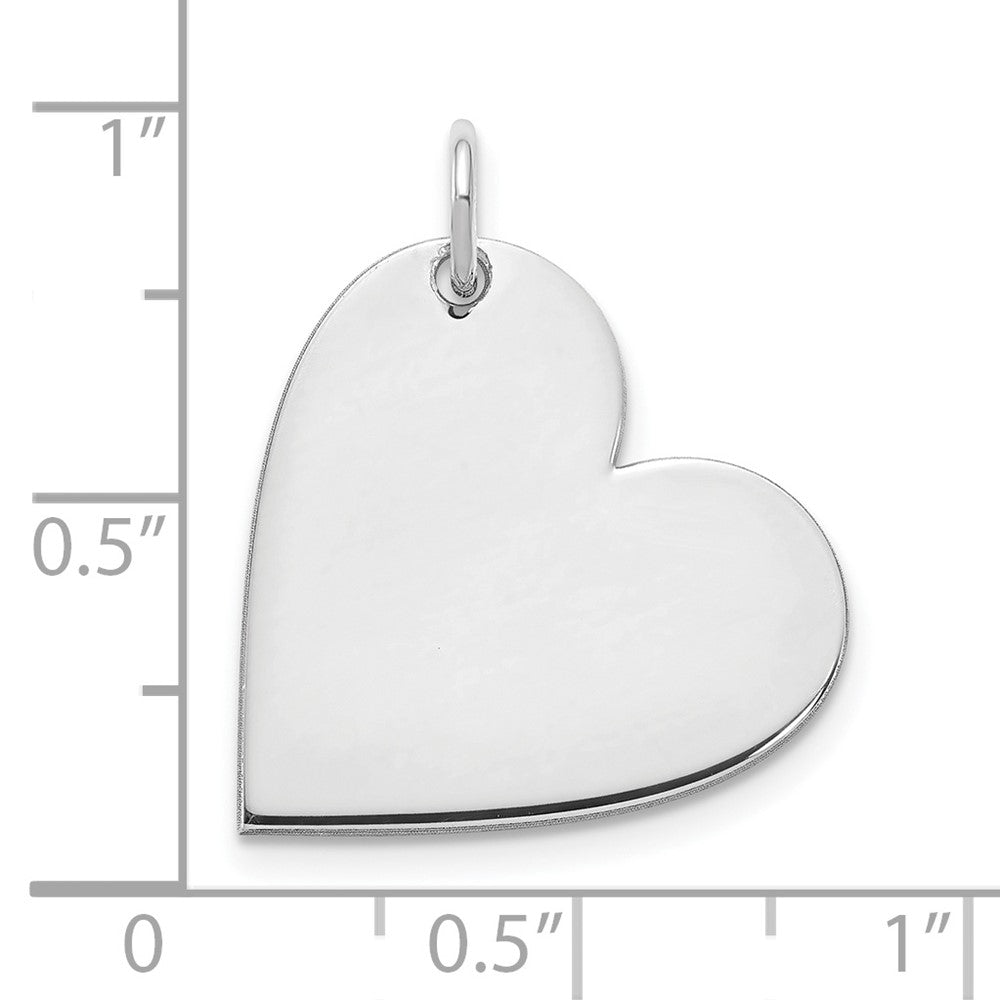 14K White Gold Blank Heart Charm