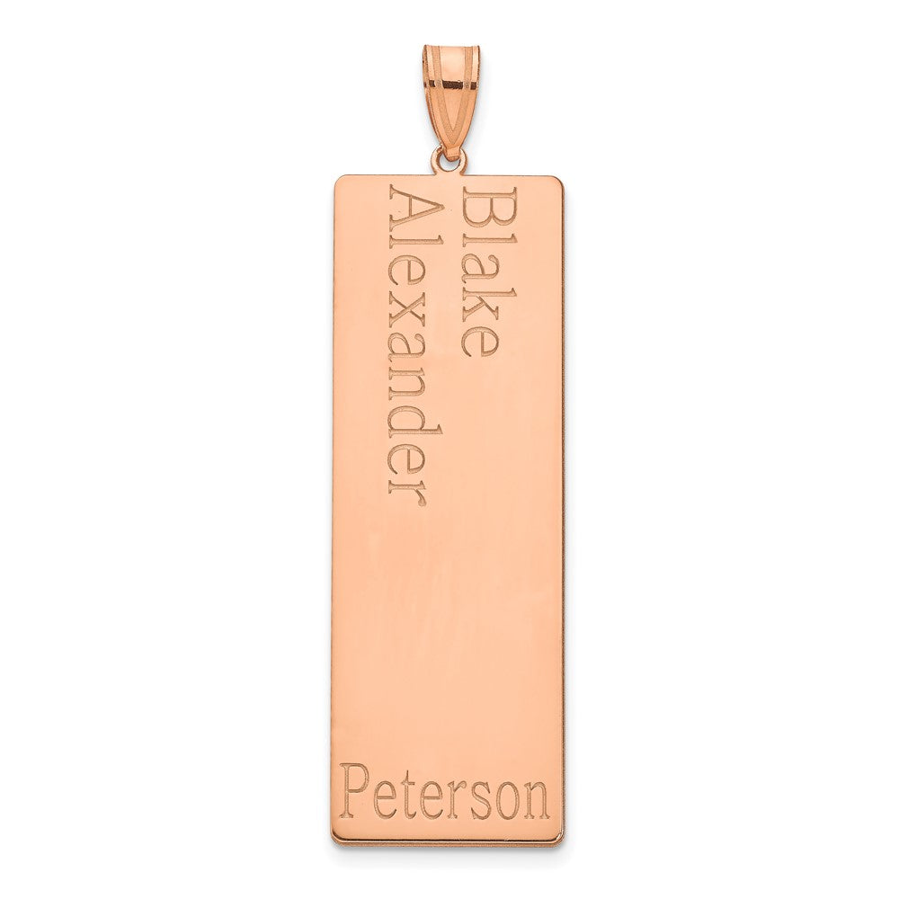 14K Rose Gold 2 Name Family Pendant