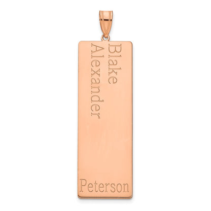 14K Rose Gold 2 Name Family Pendant