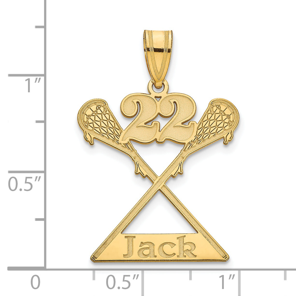 Gold Plated Sterling Silver/Gold Personalized Lacrosse Pendant