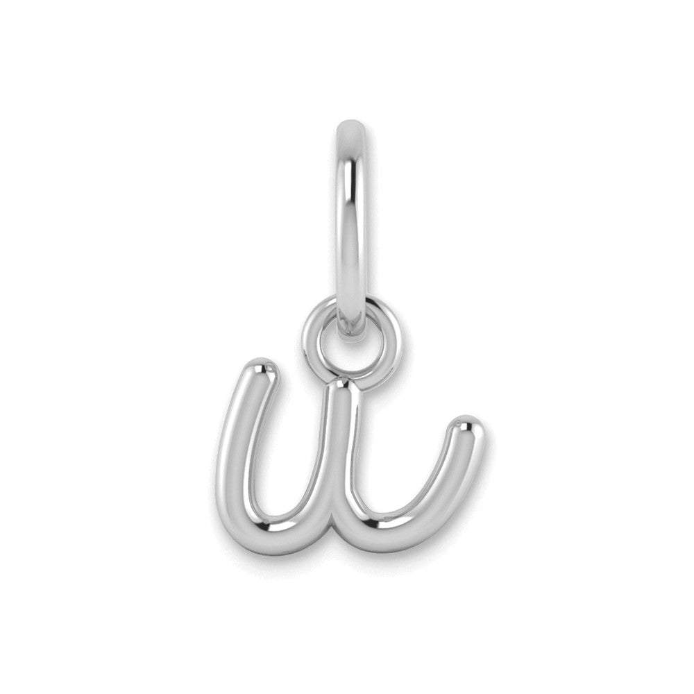 14K White Gold 14Kw Lower Case Letter U Initial Charm