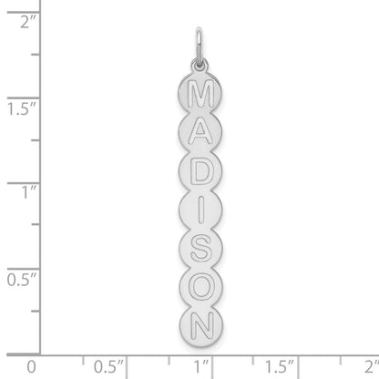 14K White Gold 7 Letter Bubble Pendant