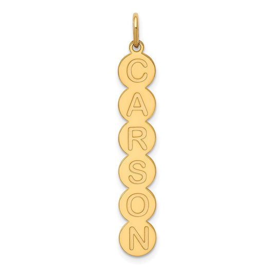 14K Yellow Gold 6 Letter Bubble Pendant