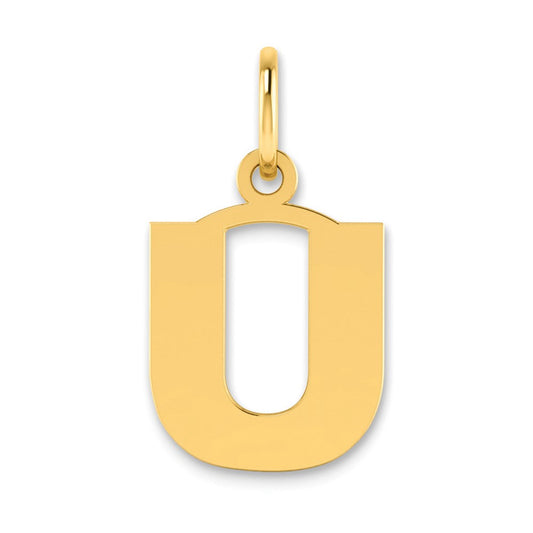 14K Yellow Gold 14Ky Letter U Initial Pendant