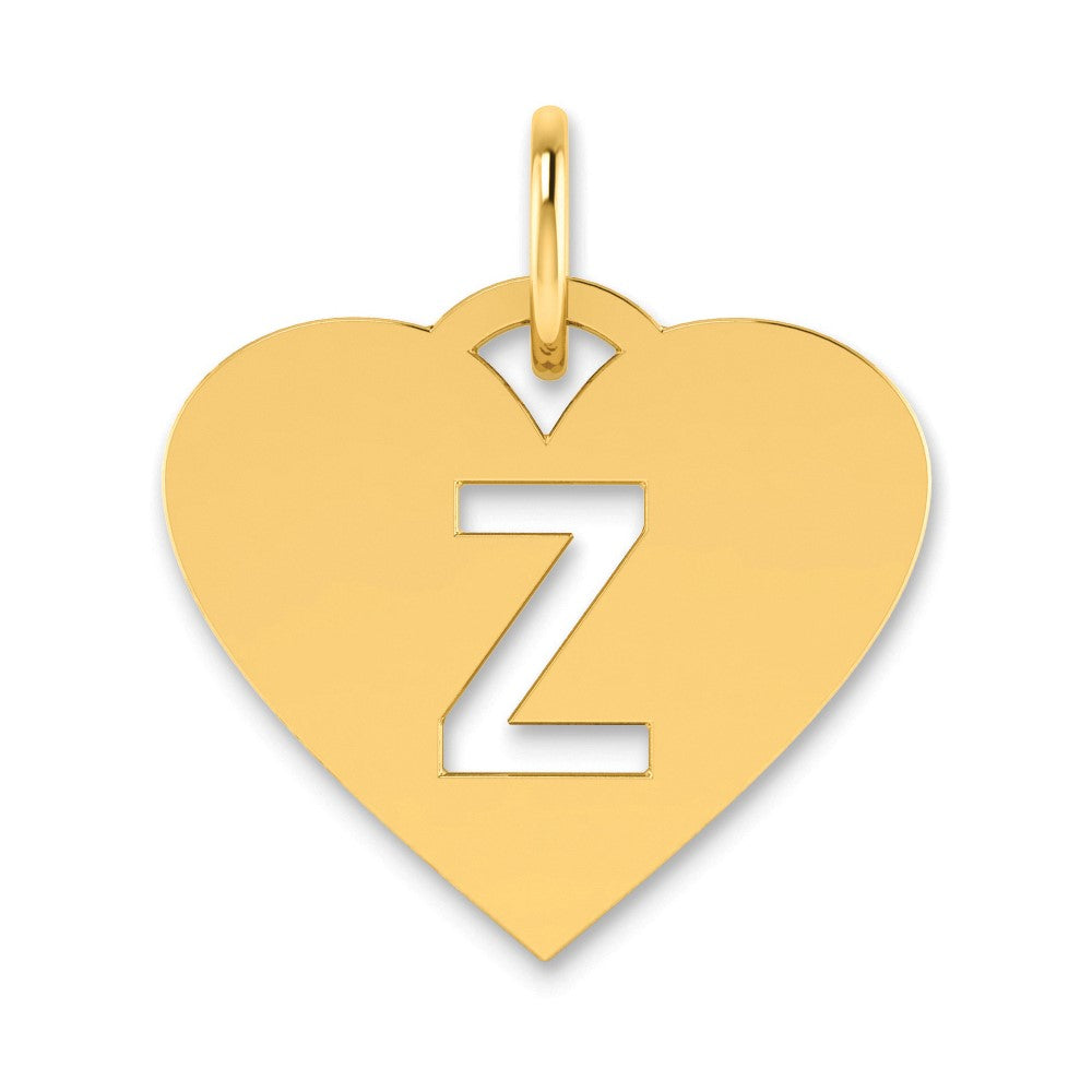 14K Yellow Gold 14Ky Initial Letter Z Charm
