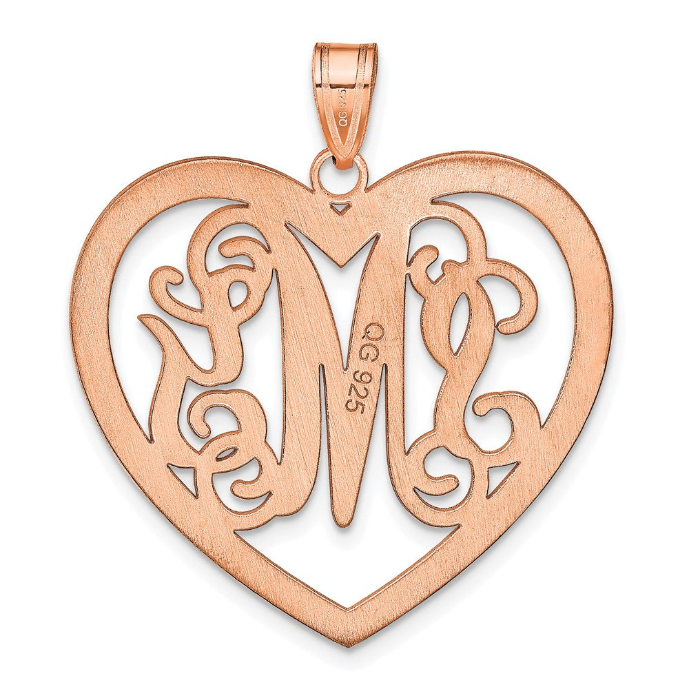 14K Rose Gold Large Monogram Heart Pendant