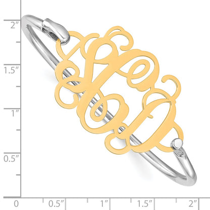Gold Plated Monogram With Sterling Silver Bangle
