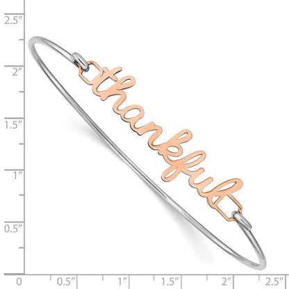 Rose Plated Name Plate On Sterling Silver Bangle