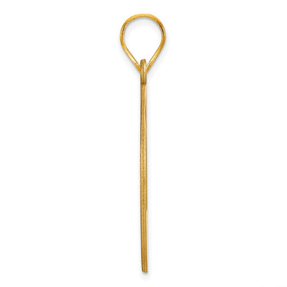 14K Yellow Gold Brushed I Love You To The Moon Pendant