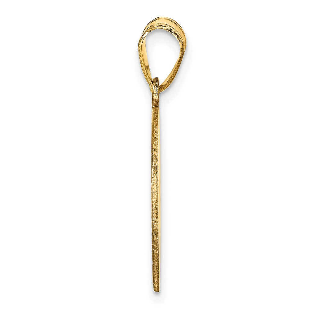 14K Yellow Gold Personalized Volleyball Pendant