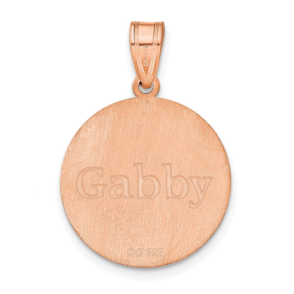 14K Rose Gold Personalized Soccer Pendant