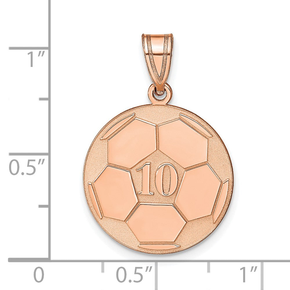 14K Rose Gold Personalized Soccer Pendant