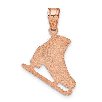 14K Rose Gold Personalized Ice Skate Pendant