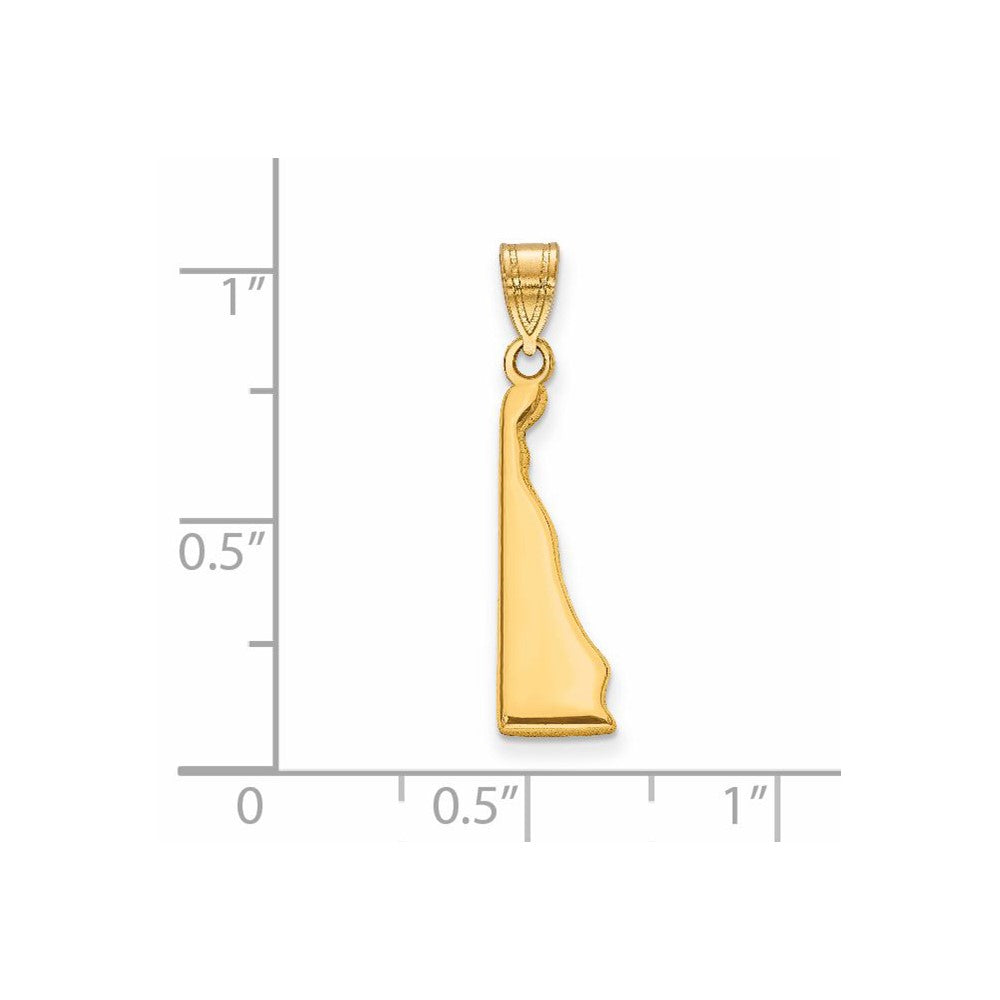 14K Yellow Gold 14Ky Delaware State Pendant