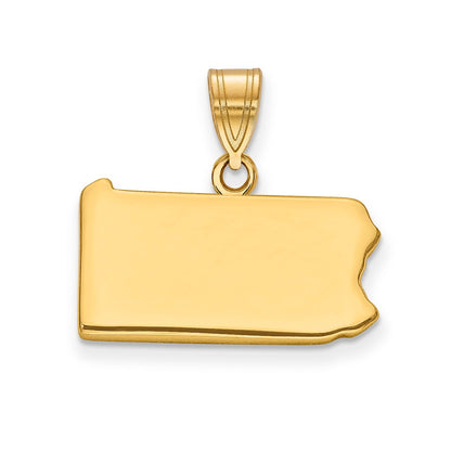 14K Yellow Gold 14Ky Pennsylvania State Pendant
