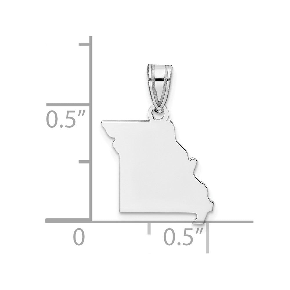 14K White Gold 14Kw Missouri State Pendant