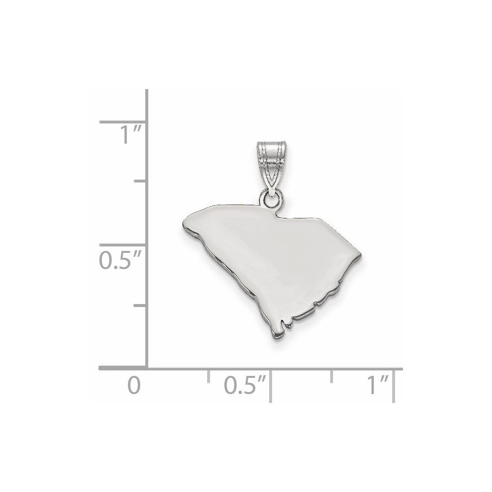 14K White Gold 14Kw South Carolina State Pendant