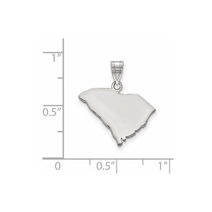14K White Gold 14Kw South Carolina State Pendant