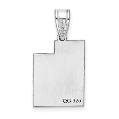14K White Gold 14Kw Utah State Pendant