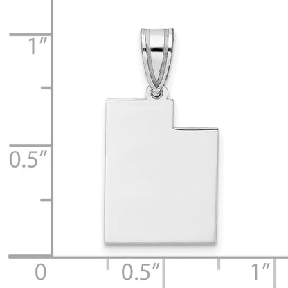 14K White Gold 14Kw Utah State Pendant
