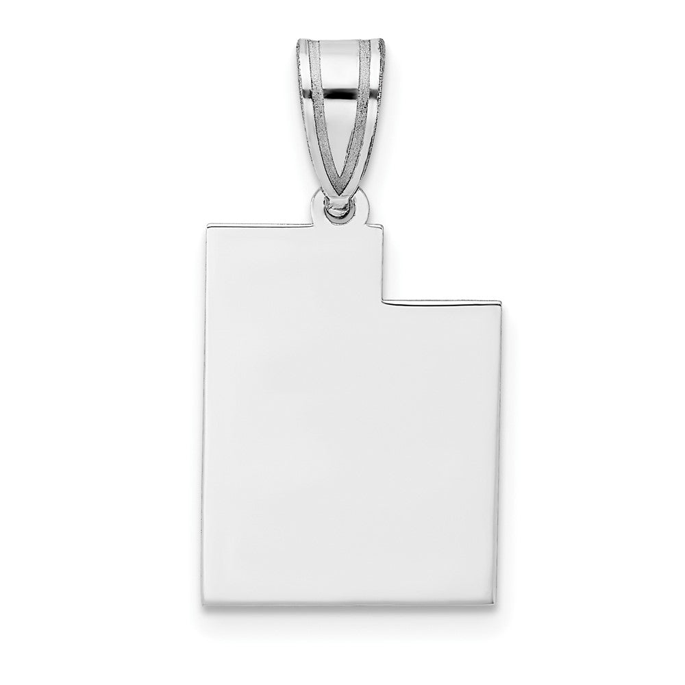 14K White Gold 14Kw Utah State Pendant