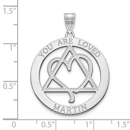 14K White Gold You Are Loved Adoption Pendant