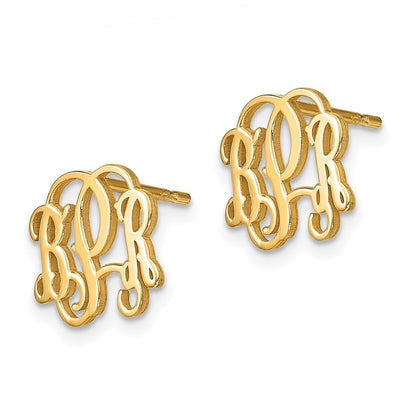 Gold Plated Sterling Silver/Gold Monogram Post Earrings