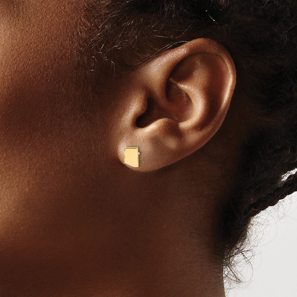 Gold Plated Sterling Silver/Gold Arizona State Earrings