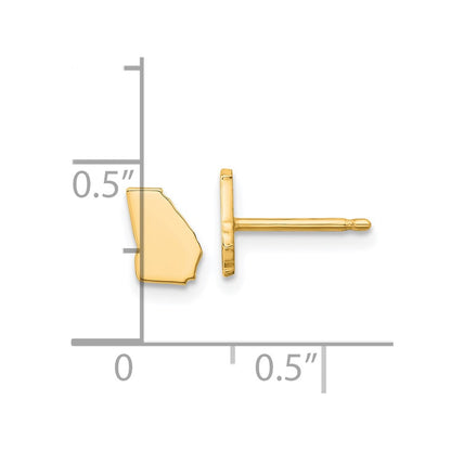 Gold Plated Sterling Silver/Gold Georgia State Earrings