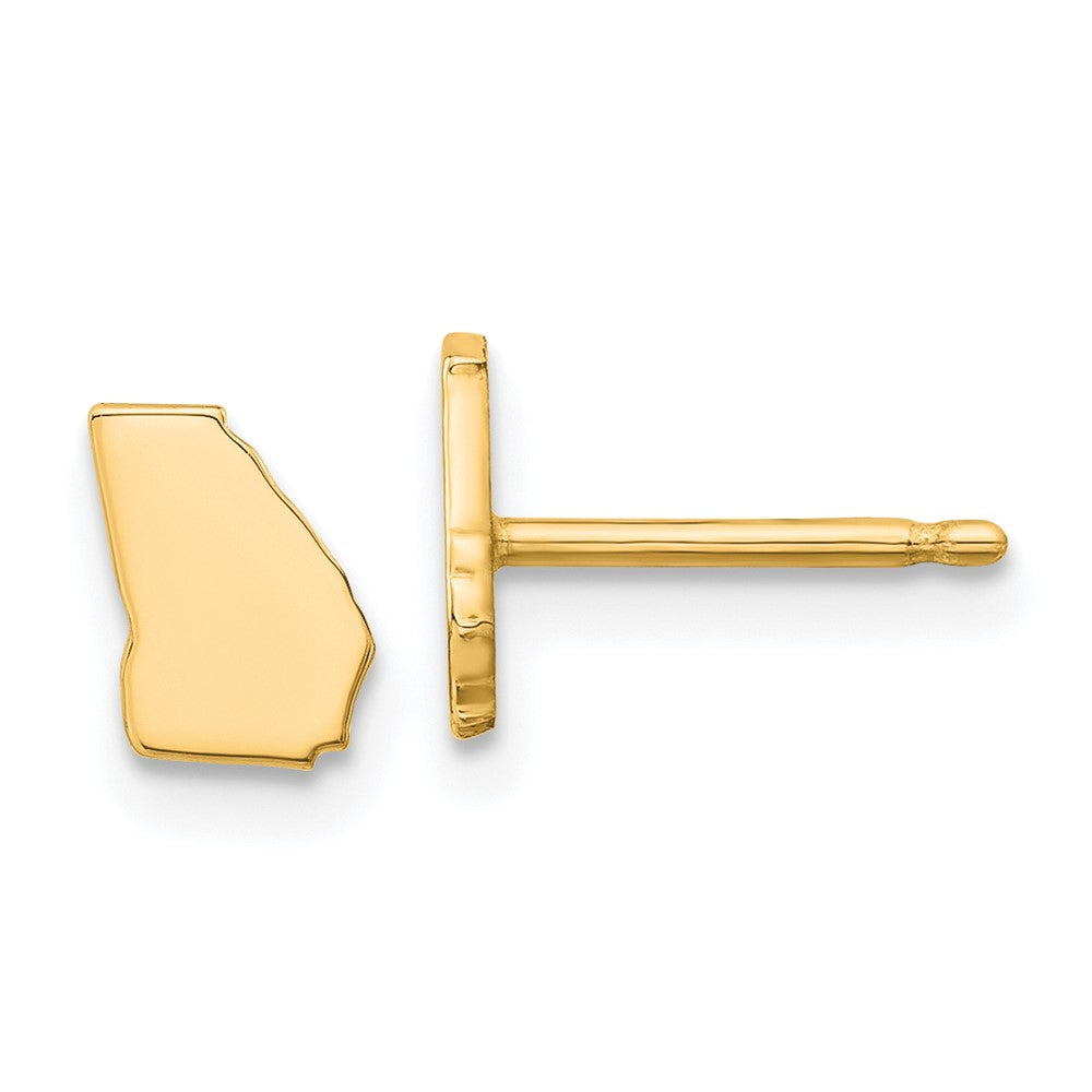 Gold Plated Sterling Silver/Gold Georgia State Earrings