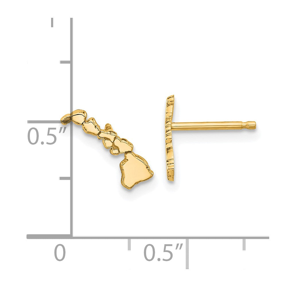 Gold Plated Sterling Silver/Gold Hawaii State Earrings