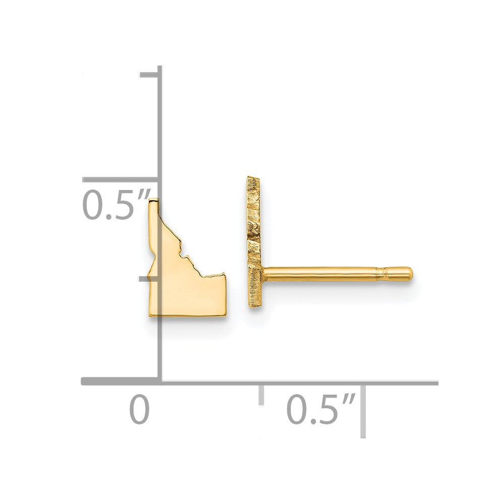 14K Yellow Gold 14Ky Idaho State Earrings