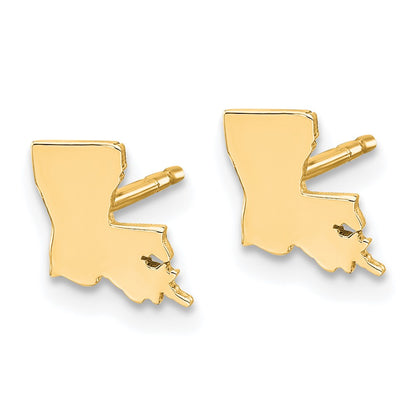 14K Yellow Gold 14Ky Louisiana State Earrings