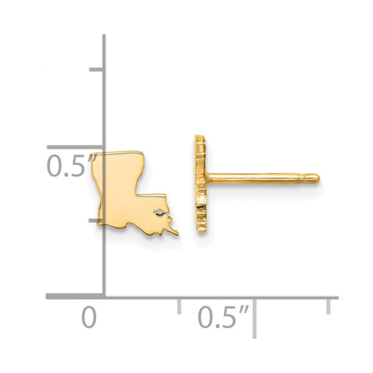 14K Yellow Gold 14Ky Louisiana State Earrings