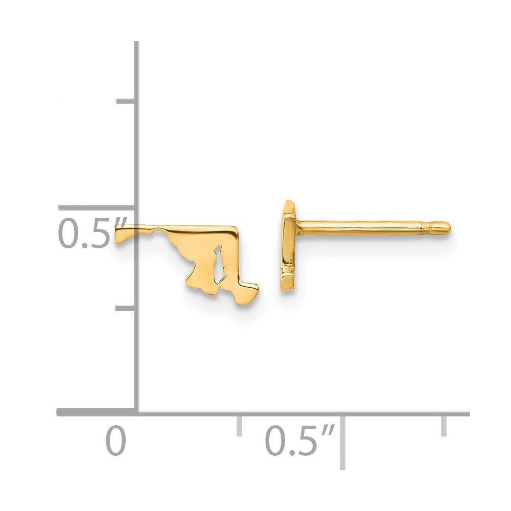 Gold Plated Sterling Silver/Gold Maryland State Earrings