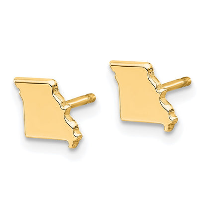 Gold Plated Sterling Silver Missouri State Earrings