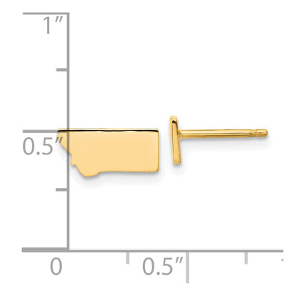 14K Yellow Gold 14Ky Montana State Earrings
