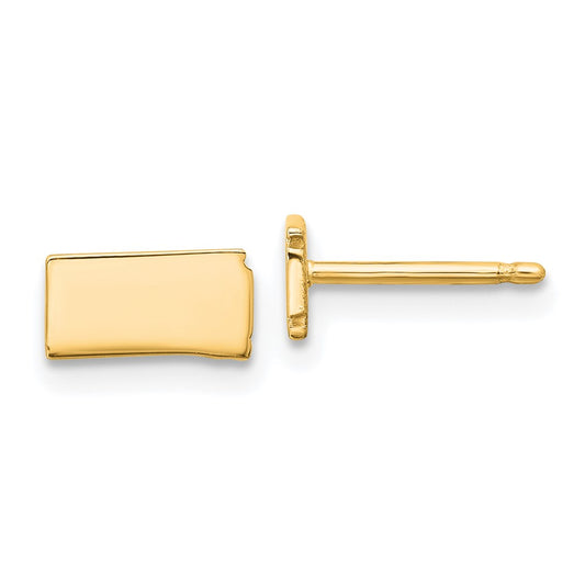 14K Yellow Gold 14Ky North Dakota State Earrings
