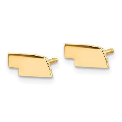 Gold Plated Sterling Silver/Gold Nebraska State Earrings
